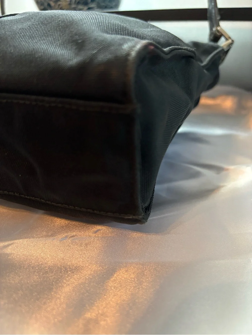 Vintage Rare Archival Gucci Black Nylon Flat Foldover Jackie Bag - Tom Ford Era